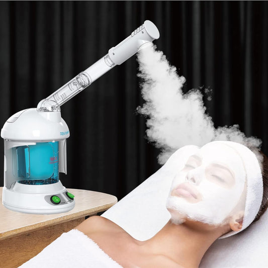 Facial Steamer - DENFANY Nano Ionic Face Steamer with Extendable 360¡ Rotating Arm - Portable Facial Steamer for Personal Care at Home or Salon (Blue)