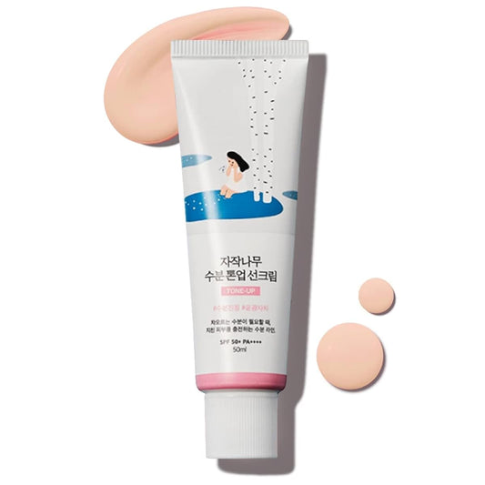ROUND LAB Birch Juice Moisturizing Tone Up Sunscreen 50mL, No White Cast, Strong UV Protection, Moist Essence Type, Ocean Friendly-Reef Safe, 1.69 Fl Oz (Pack of 1)
