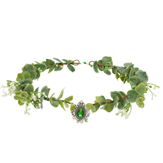 SWEETV Fairy Leaf Crowns for Women Elven Princess Tiara Flower Elf Headpiece for Cosplay Halloween Costume Photoshoot Wedding