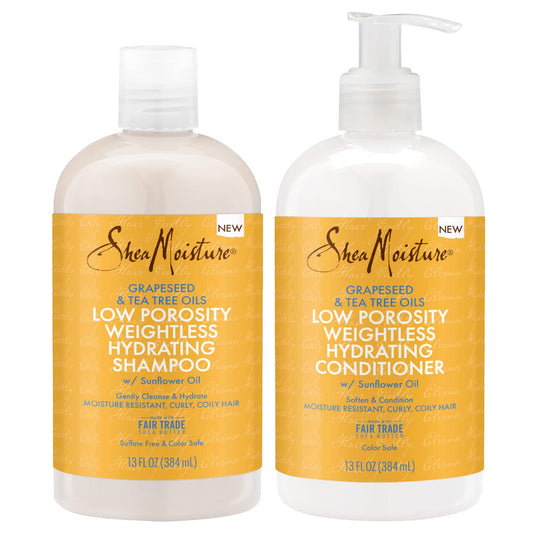 SheaMoisture Low Porosity Protein-Free Set w/Baobab & Tea Tree Oils ‰ÛÒ Includes 13 oz. Shampoo & 13 oz. Conditioner