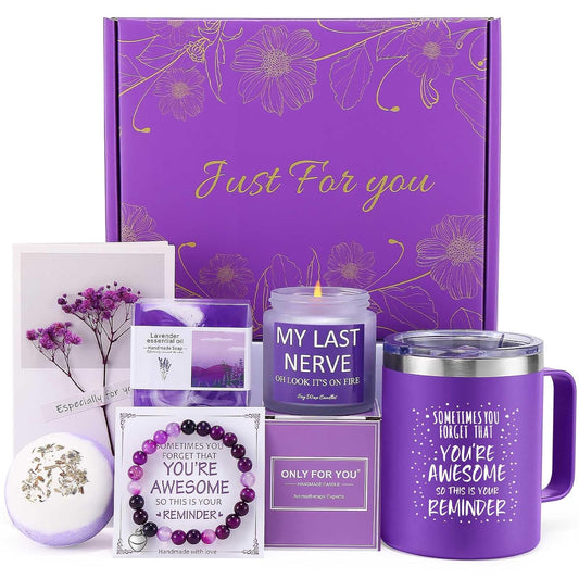 Birthday Spa Gift Basket Set for Her - Relaxing Gifts for Mom, Wife, Girlfriend, Sister, Friends - Unique Happy Birthday, Valentine's Day, Mother's Day, Christmas Gifts
