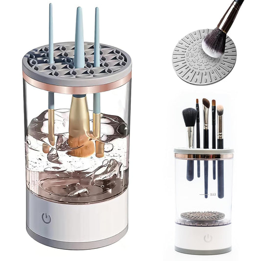 Electric Makeup Brush Cleaner, Brushly Pro Cosmetic Brush Cleaner, Makeup Brush Cleaner Machine, Automatic Electric Makeup Brush Cleaner, Fits all size makeup brushes, Great gift for wife, girlfriend