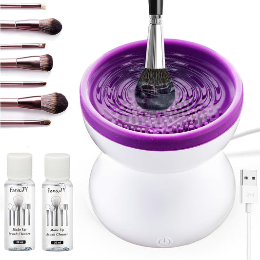 FANSáJY Makeup Brush Cleaner, Makeup Brush Cleaner Machine with 1.35 Fl Oz Make Up Brush Cleaner Cleanser for Makeup Brush, Makeup Sponge, Powder Puff, Mother's Day Gift for Her