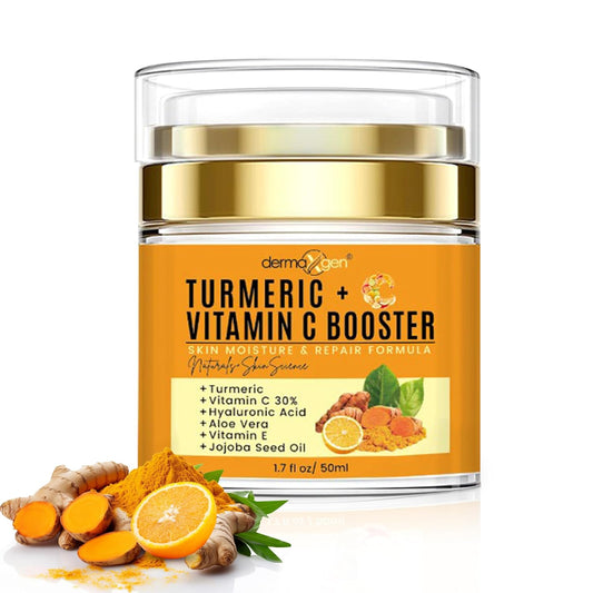 DERMAXGEN Turmeric + 30% Vitamin C Face Glow Booster Moisturizer & Skin Repairing Cream - with Hyaluronic Acid, Organic Ingredients Ð Hydrating Face Moisturizer for Dry, Normal, Oily Skin Ð Anti-Aging