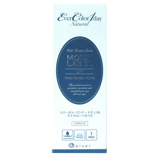 Ever Color 1 Day Moist Label Uv Sheer Contact Lenses -0.75 20 Sheets - Made In Japan