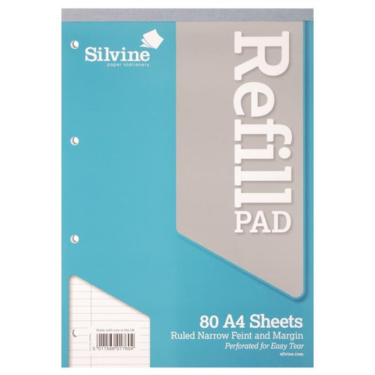 A4 Refill Pad - Narrow Lined with Margin